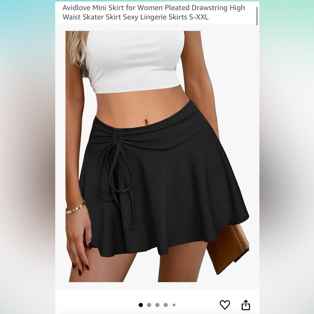 Black Ruched Mini Skirt